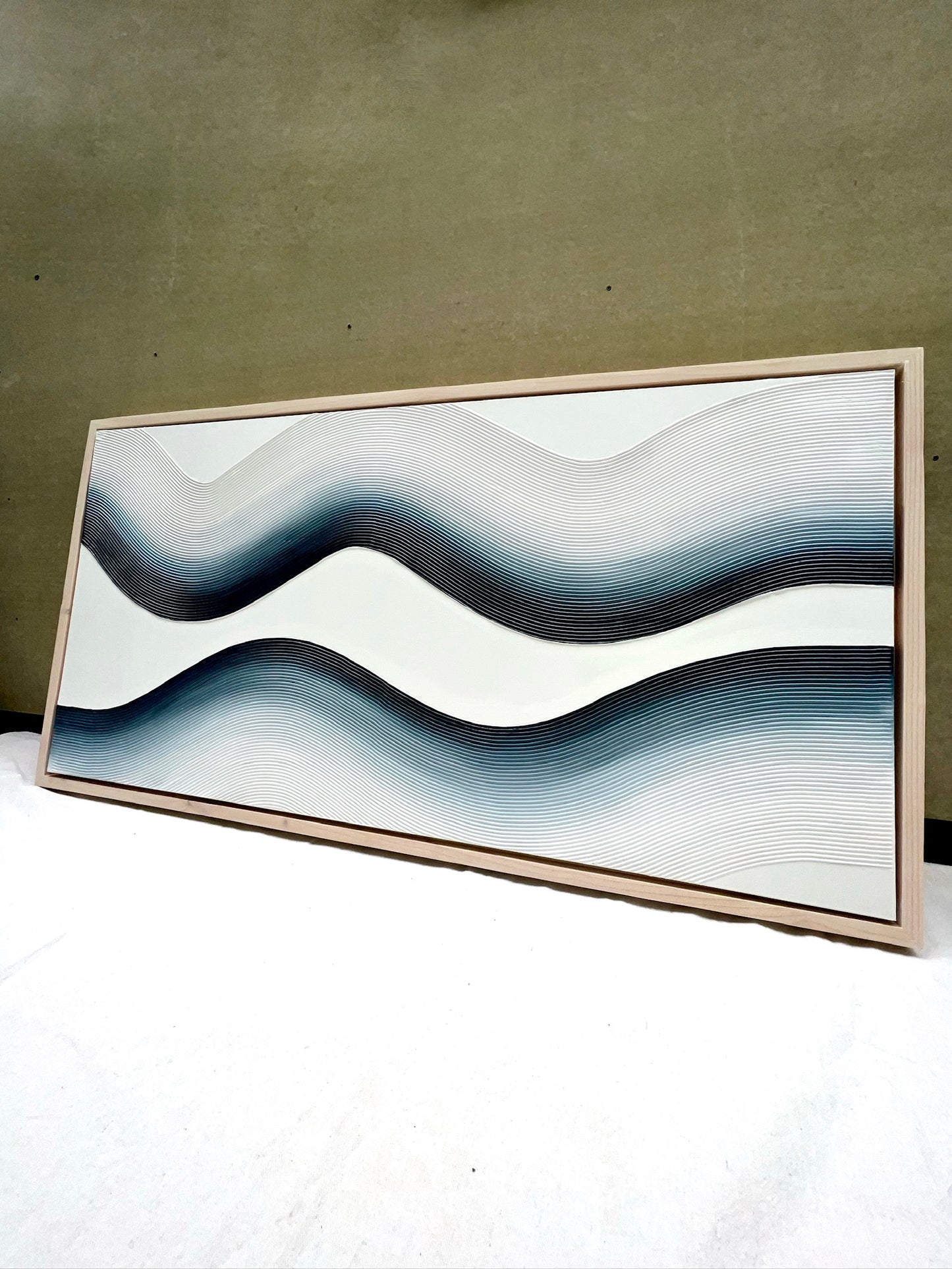 Curves 5 ( Midnight | 24in x 48in | White Frame)