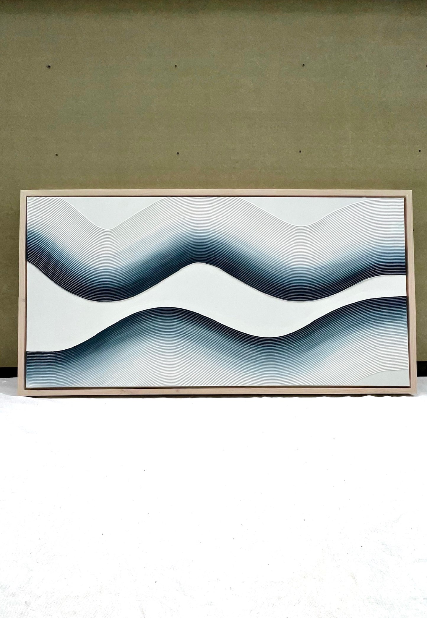 Curves 5 ( Midnight | 24in x 48in | White Frame)