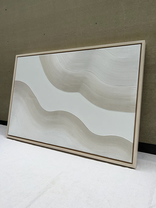 Curves 2 (Oat | 24in x 36in | Light Wood Frame)