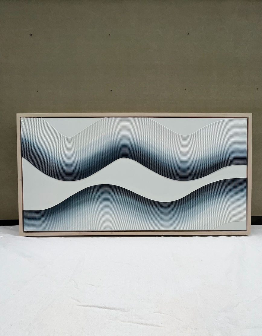 Curves 5 ( Midnight | 24in x 48in | White Frame)