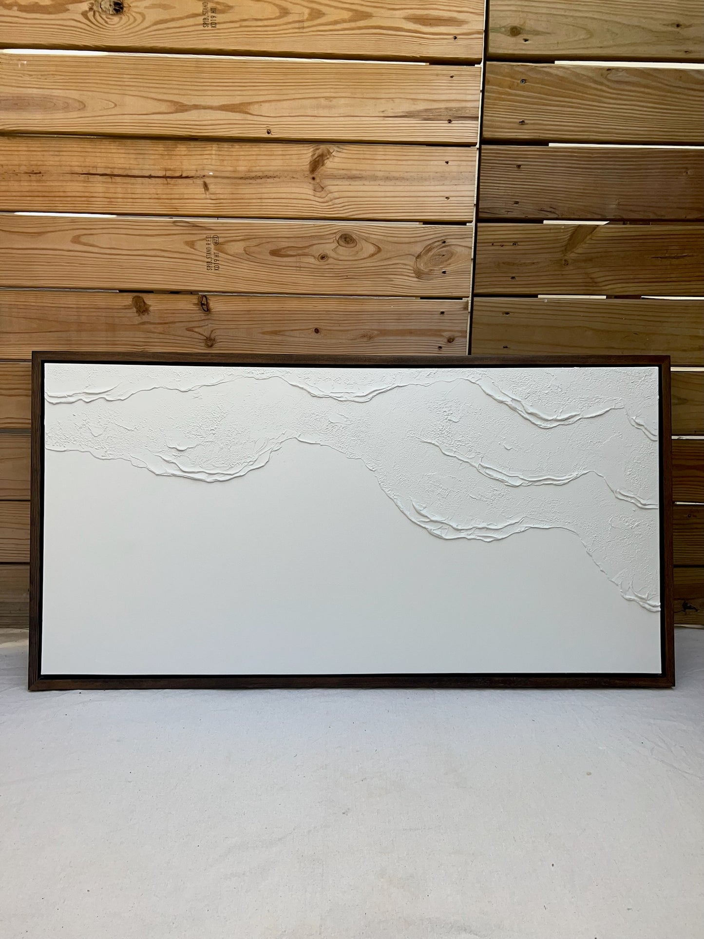 Tidal 10 (Snow | 24in x 48in | Dark Wood Frame)