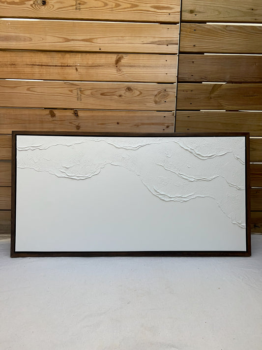 Tidal 10 (Snow | 24in x 48in | Dark Wood Frame)