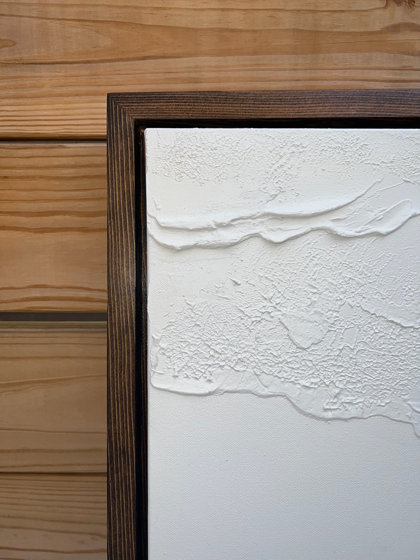 Tidal 10 (Snow | 24in x 48in | Dark Wood Frame)