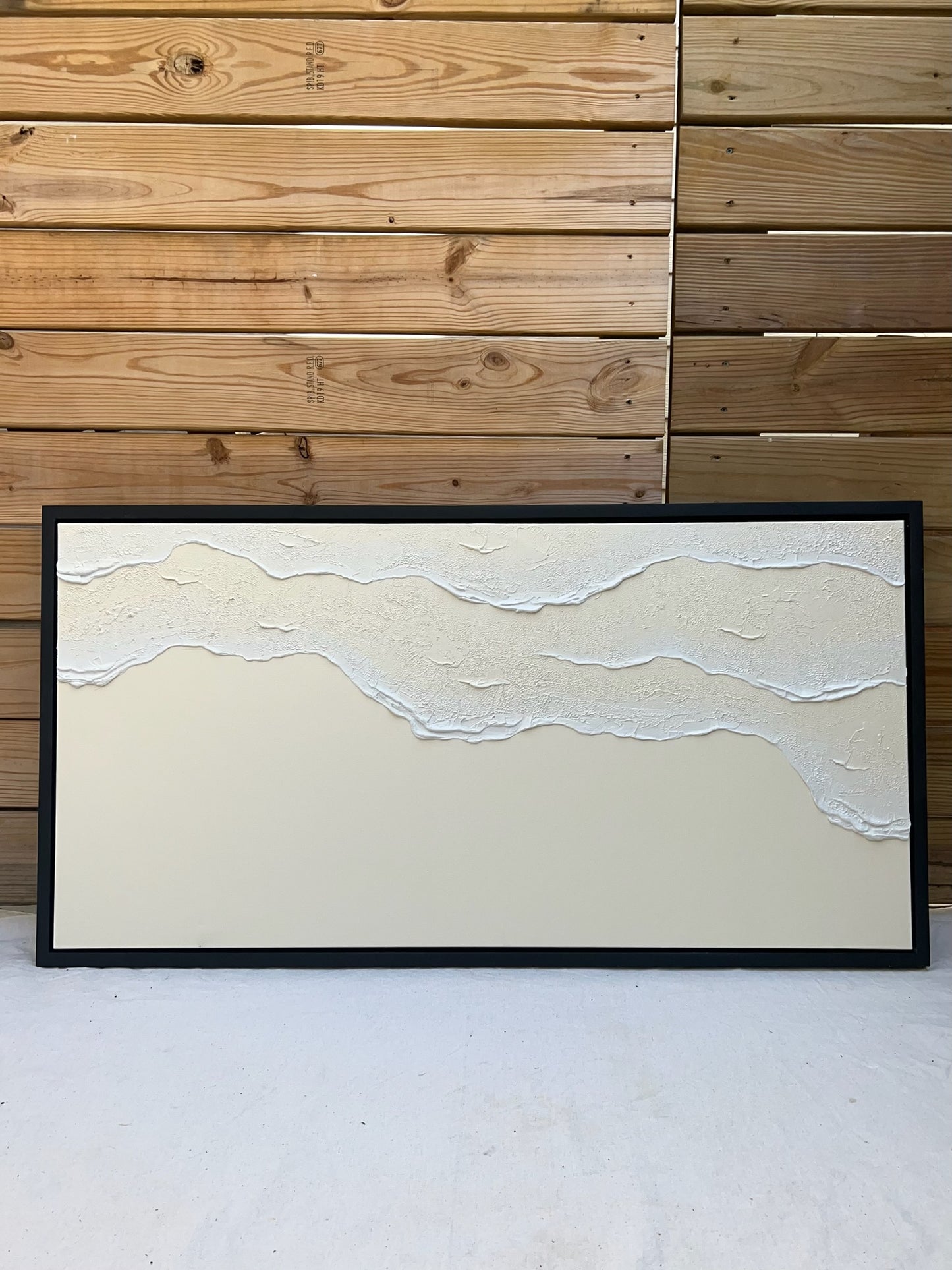 Tidal 12 (Ivory | 24in x 48in | Black Frame)