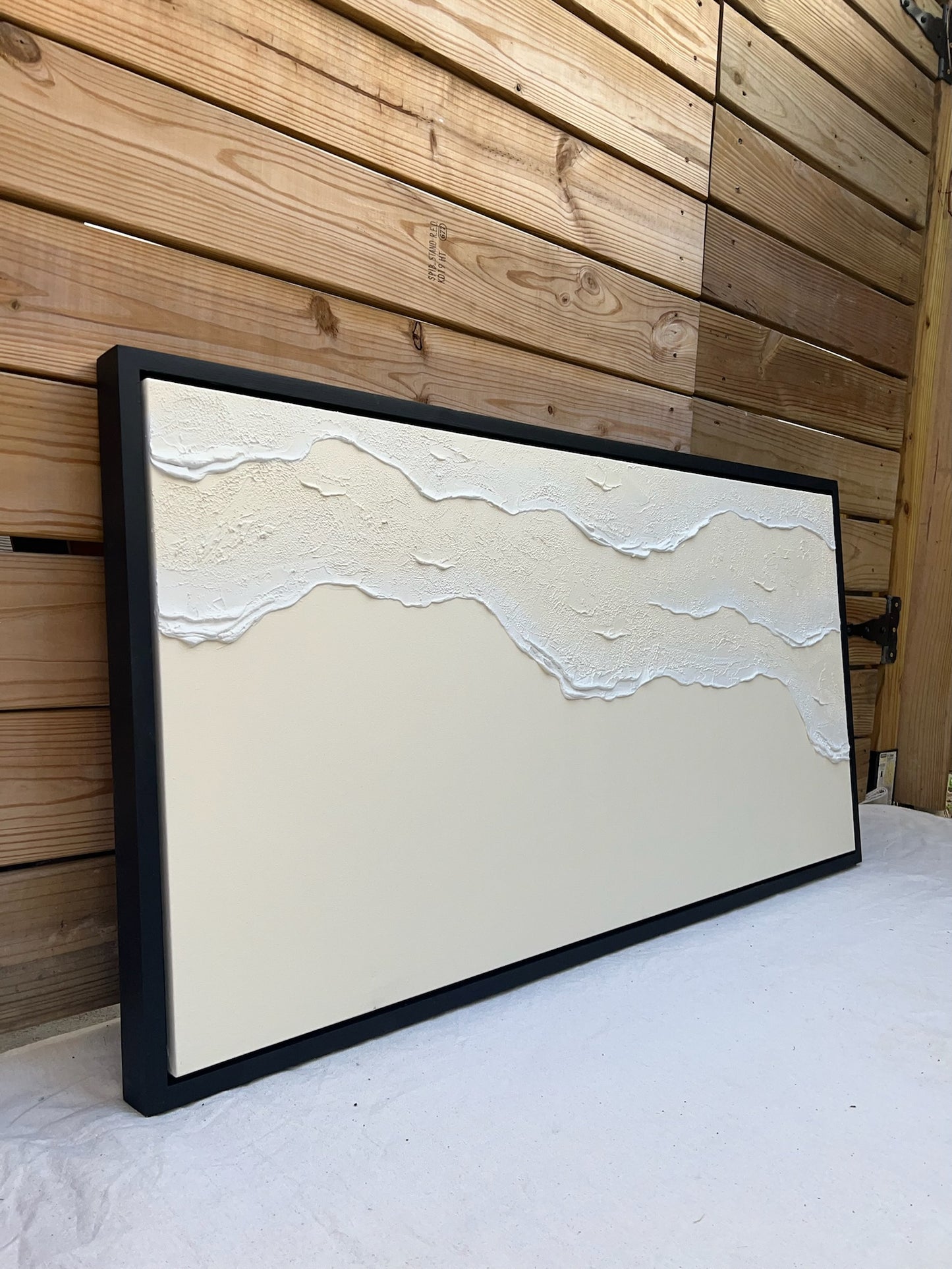 Tidal 12 (Ivory | 24in x 48in | Black Frame)