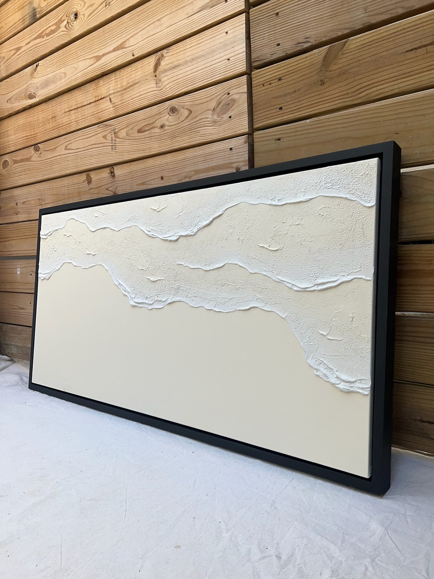 Tidal 12 (Ivory | 24in x 48in | Black Frame)