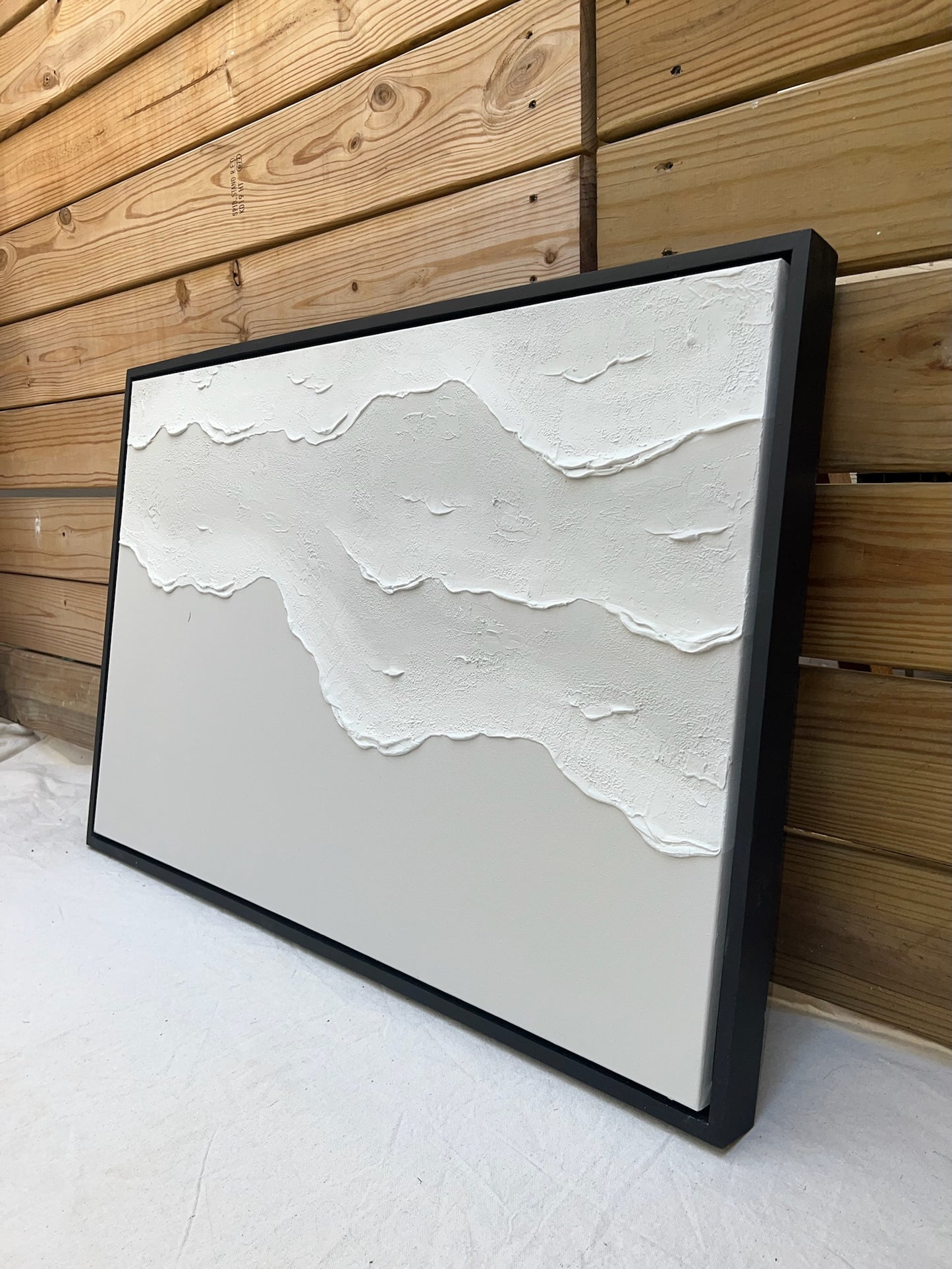 Tidal 4 (Stone | 24in x 36in | Black Frame)