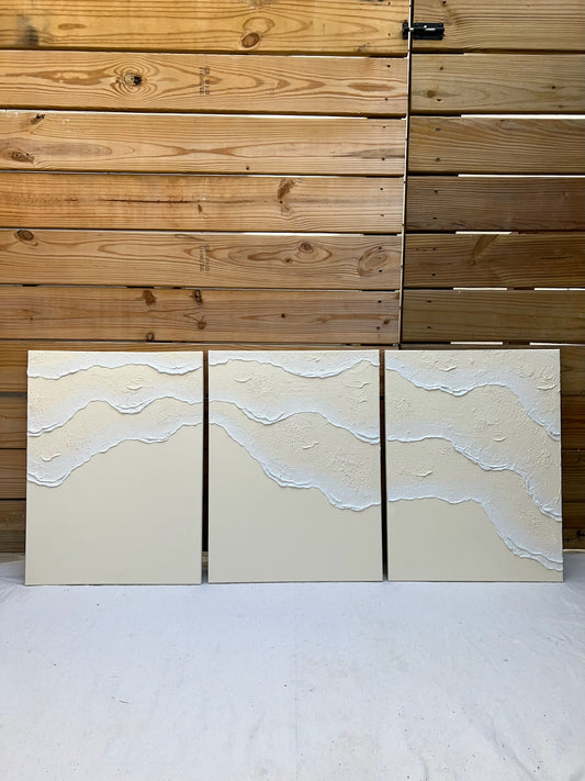 Tidal 1 (Ivory | 18in x 24in | Triptych)