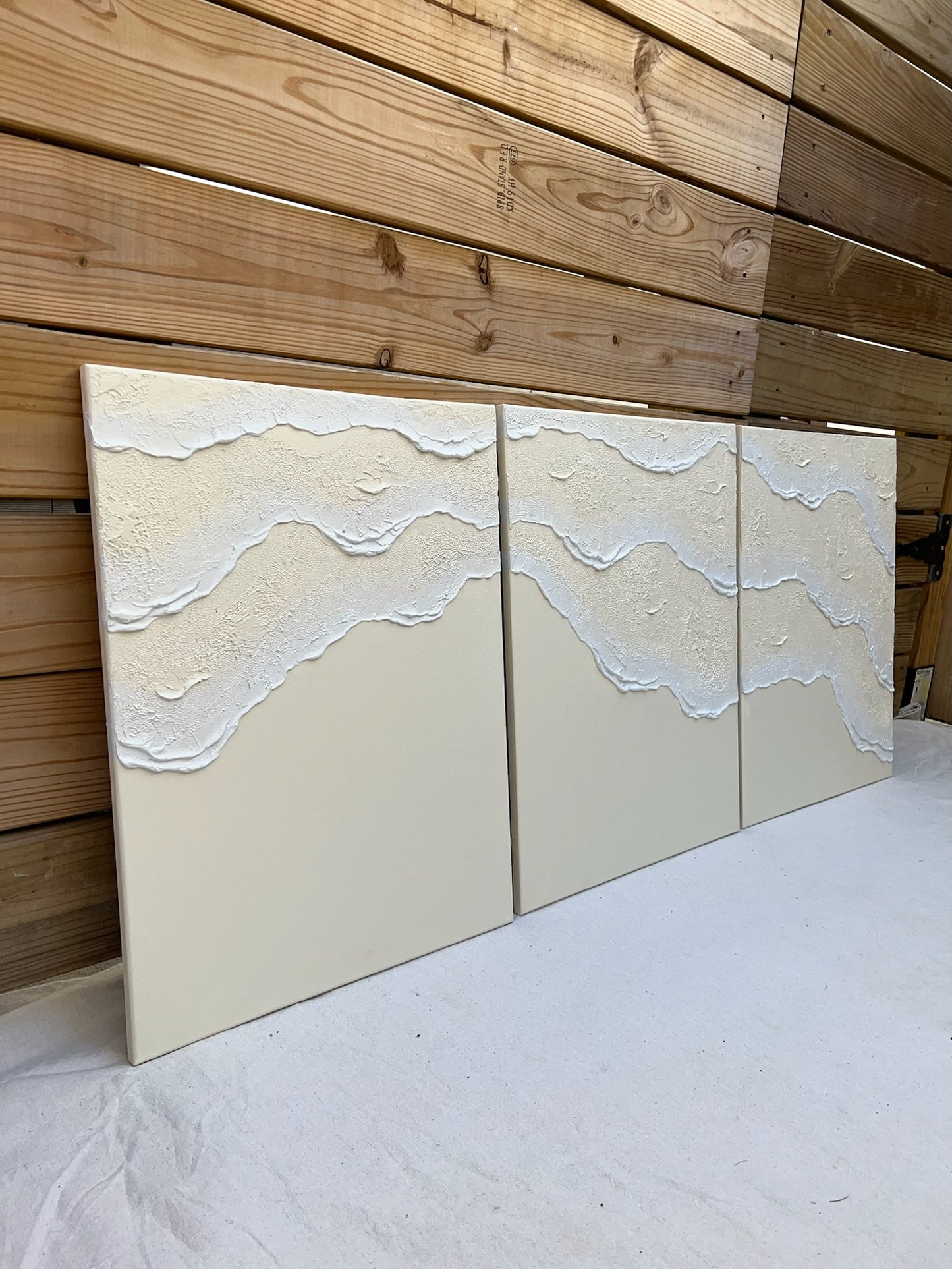 Tidal 1 (Ivory | 18in x 24in | Triptych)