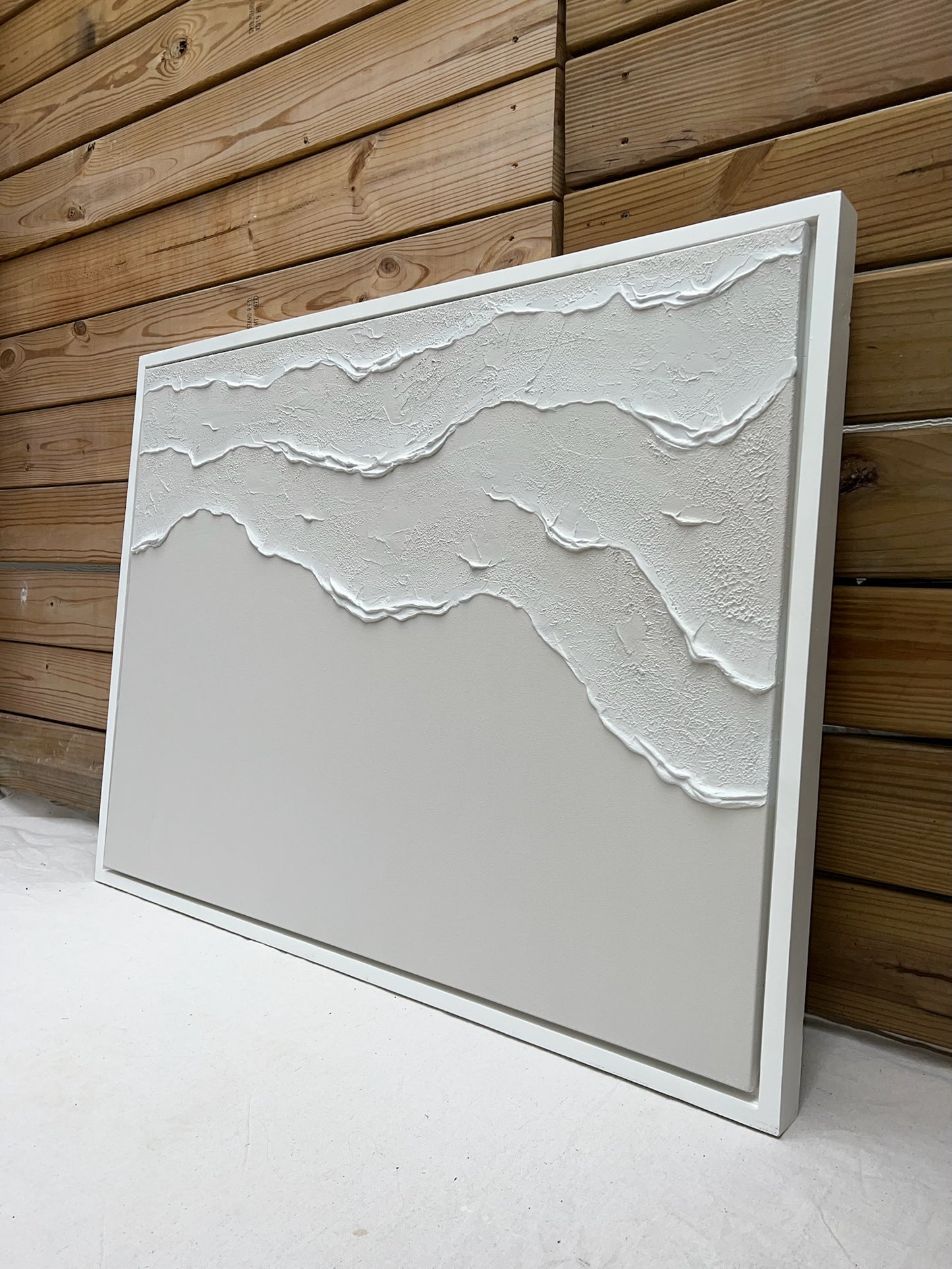 Tidal 7 (Dove | 30in x 40in | White Frame)