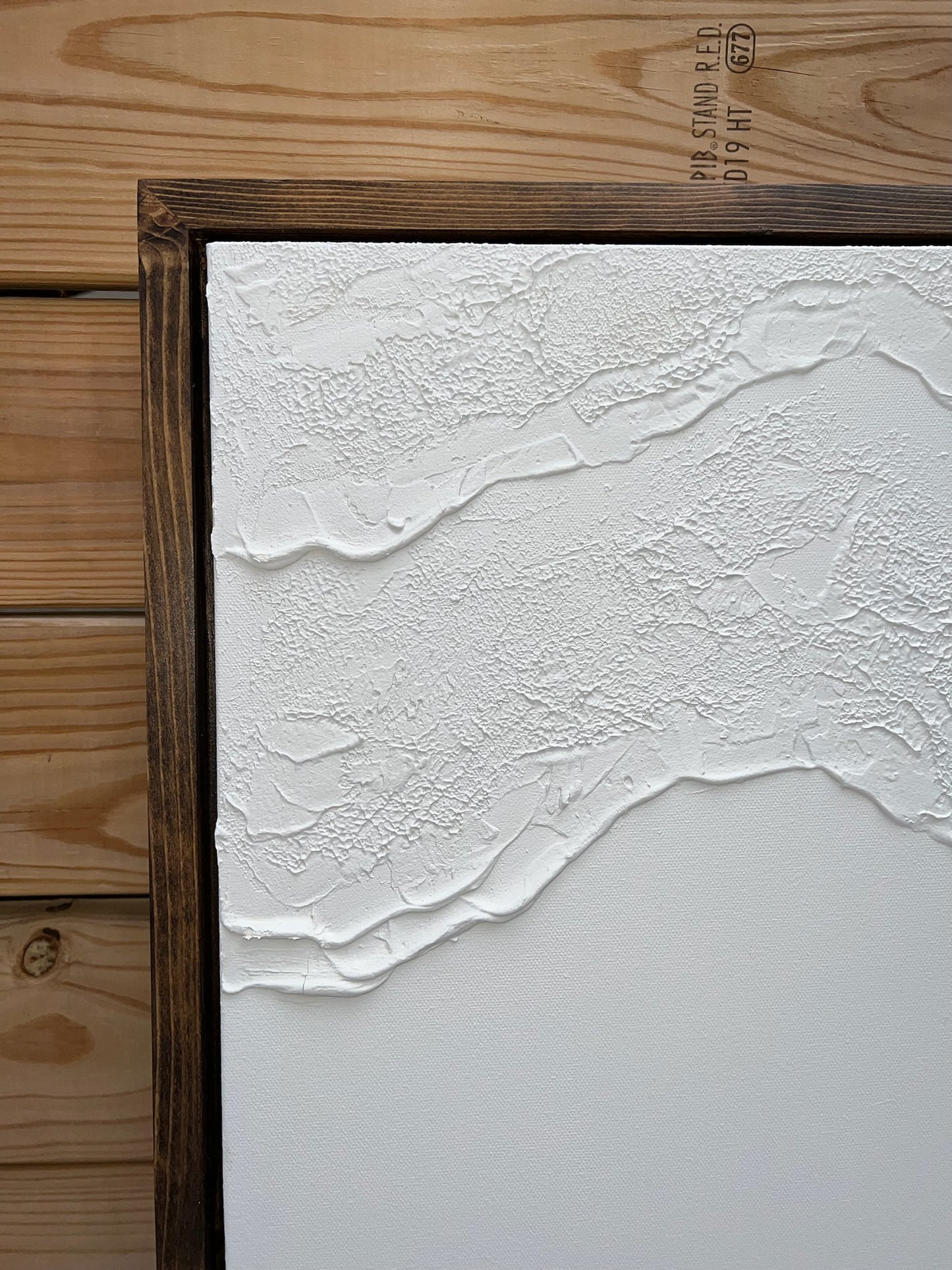 Tidal 6 (Snow | 30in x 40in | Dark Wood Frame)