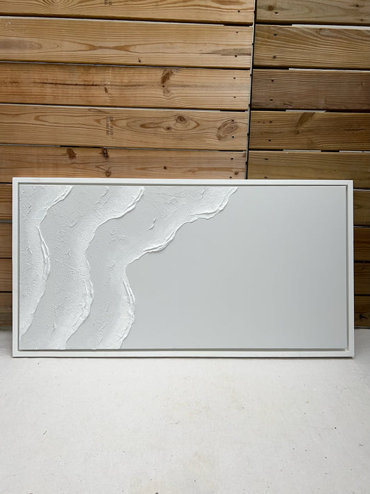 Tidal 11 (Snow | 24in x 48in | White Frame)