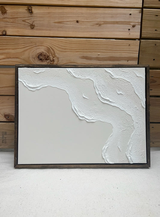 Tidal 3 (Dove | 18in x 24in | Dark Wood Frame)