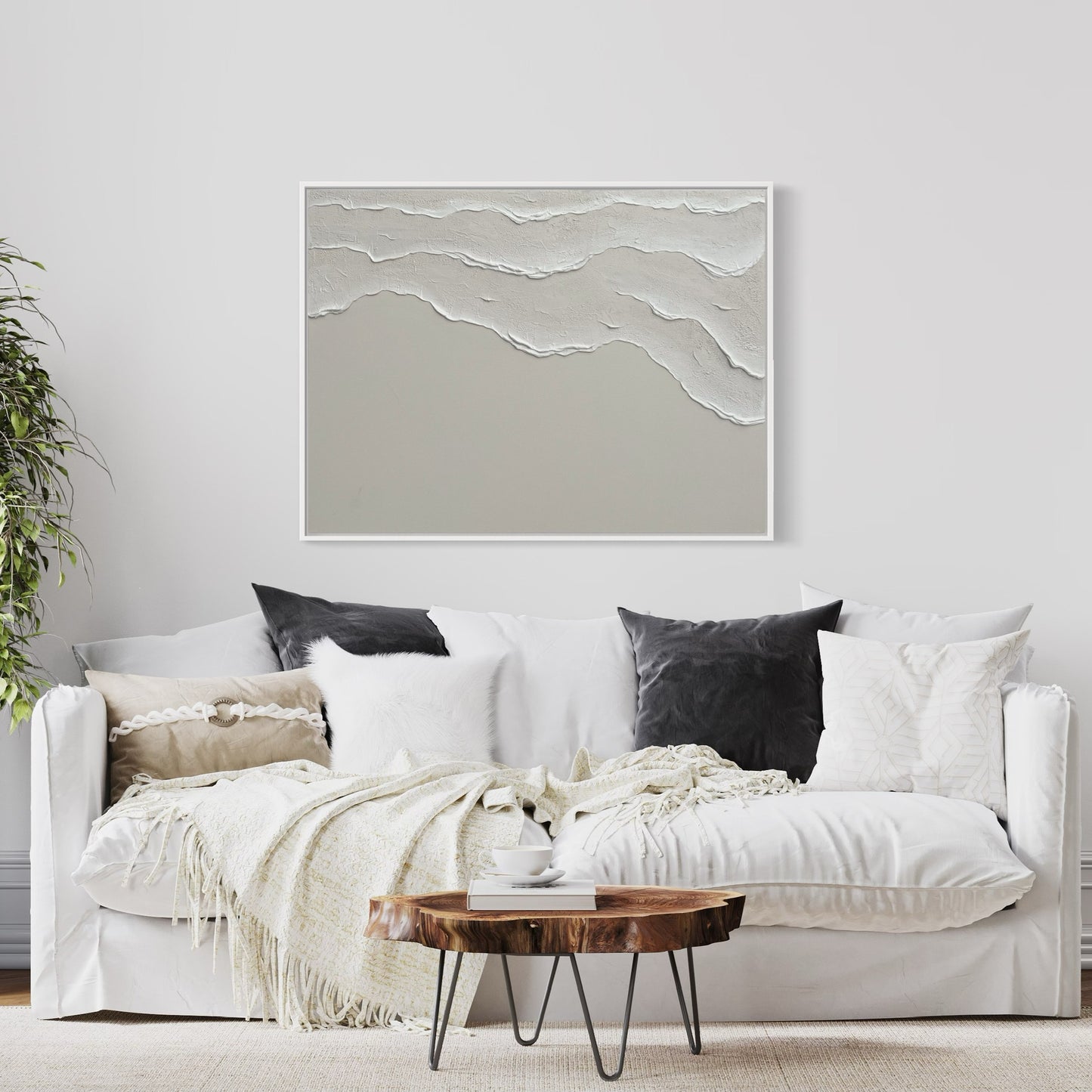 Tidal 7 (Dove | 30in x 40in | White Frame)